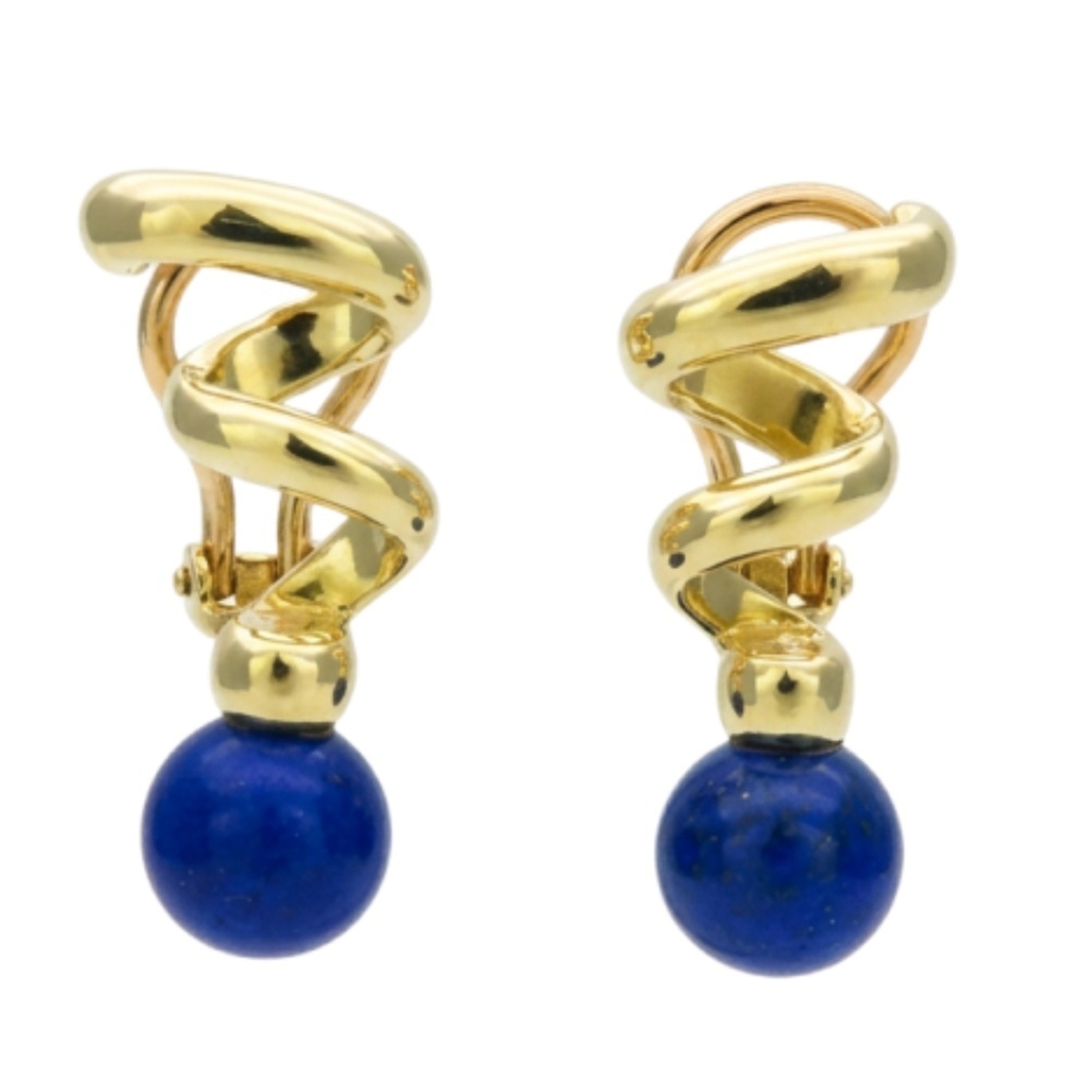 TIFFANY & CO. Gold Lapis Earrings